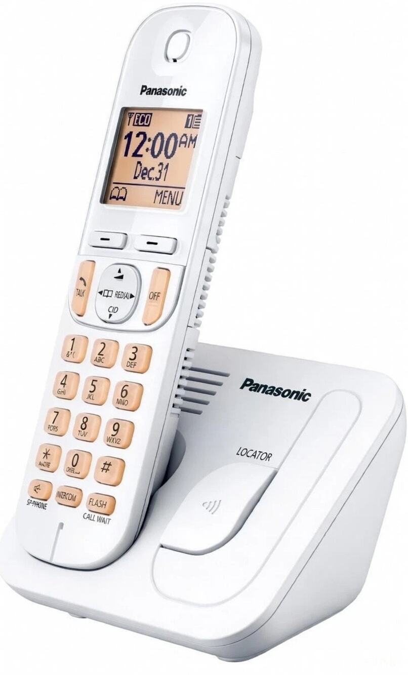 Panasonic KX-TGC200W Cordless Phone White Call Block Speakerphone 1 Handset
